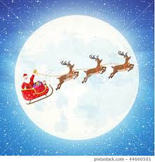 Santa's sled and reindeer